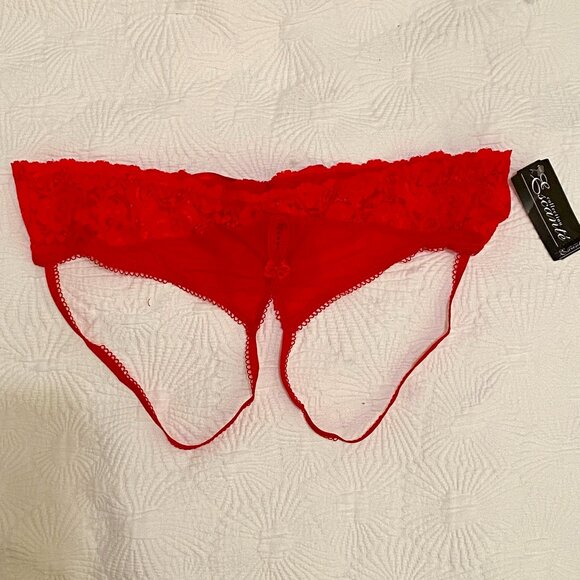 Red Stretchy NEW panties - crotchless - Picture 1 of 7